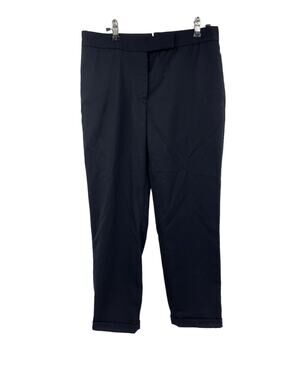 Thom Browne Cropped Cuffed Trousers Mens Size 31x25 Inky Black Wool Fresco